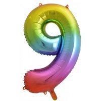 #9 34" Rainbow Foil Balloon