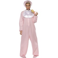 Adults Pink Baby Romper Costume
