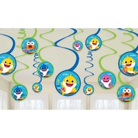Baby Shark Hanging Decorations - Pk 12
