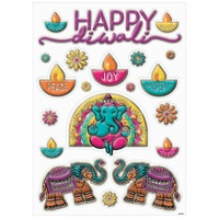 Happy Diwali Window Decorations - Pk 20