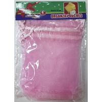 Light Pink Organza Bags (9x12cm) - Pk 8