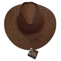 Adult's Brown Faux Suede Cowboy Hat