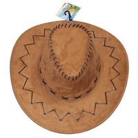 Adult's Tan Faux Suede Cowboy Hat