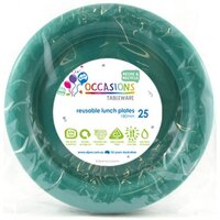 Forest Green Plastic Plates (18cm) - Pk 25