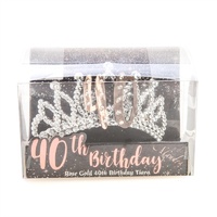 40th Rose Gold and Silver Tiara