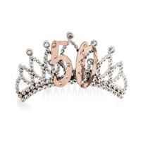 50th Rose Gold and Silver Tiara
