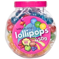 Mixed Fruit Lollipop Jar (450g)