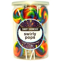 Rainbow Swirl Flat Lollipops (288g) - Pk 24