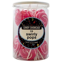 Pink Swirl Flat Lollipops (288g) - Pk 24