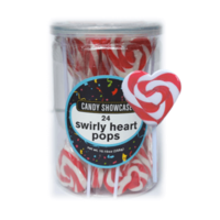 Red Swirl Heart Lollipops (288g) - Pk 24