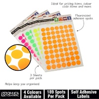 Fluorescent Round Stickers - Pk 189