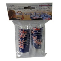 Aussie Plastic Shot Glasses - Pk 20