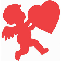 Red Cupid Cutout Decoration (26cm)