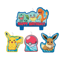 Pokemon Classic Birthday Candle Set - Pk 4