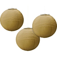 Gold Paper Lanterns 24cm - Pk 3