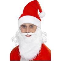 Santa Dress Up Kit - Beard, Glasses & Hat with hair