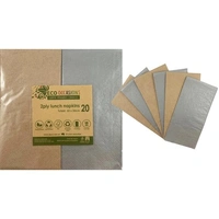 Kraft Brown & Silver Paper Napkins - Pk 20