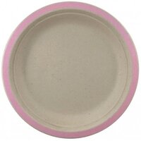 Pink Rim Sugarcane Plates (18cm) - Pk 10