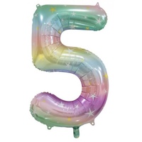 #5 Pastel Rainbow 34" Foil Balloon