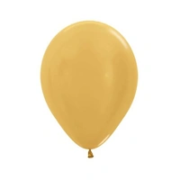 5" (12cm) Metallic Gold Latex Balloons - Pk 100