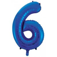 #6 Blue 34" Foil Balloon