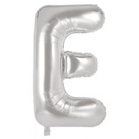 Letter "E" Silver 34" Foil Balloon
