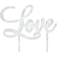 "Love" Silver Cake Topper (12.7x13.2cm)