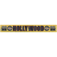 "Hollywood" Gold Foil Fringed Banner (3m)