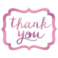 Pink Thank You Stickers - 50pcs