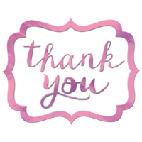 Pink Thank You Stickers - 50pcs