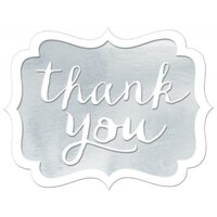 White Thank You Stickers - 50 pcs