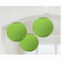 Kiwi Green Paper Lanterns (24cm) - Pk 3