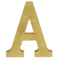 Letter A Gold Glitter Decoration