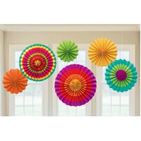 Fiesta Hanging Paper Fan - Pk 6