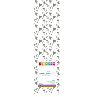 Silver Heart Table Cover Roll 30M