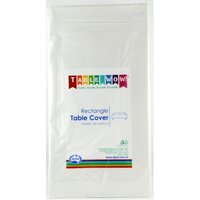 White Rectangle Plastic Tablecover (137x274cm)