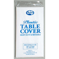 White Rectangle Plastic Tablecover (137x274cm)