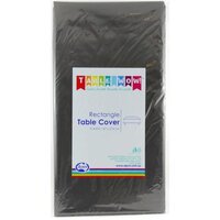 Black Rectangle Plastic Table Cover (137x274cm)