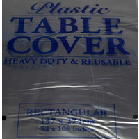 Black Rectangle Plastic Table Cover (137x274cm)