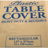 Gold Plastic Rectangle Tablecover (137x274cm)