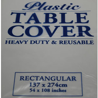 Silver Rectangle Plastic Tablecover (137x274cm)