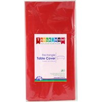 Red Rectangle Plastic Tablecover (137x274cm)