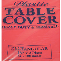 Red Rectangle Plastic Tablecover (137x274cm)