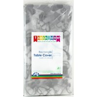Silver Hearts Plastic Rectangle Tablecover (137x274cm)