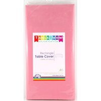 Light Pink Plastic Rectangle Tablecover (137x274cm)
