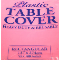 Bubblegum Pink Plastic Rectangle Tablecover (137x274cm)