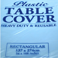 Pastel Blue Rectangle Plastic Table Cover (137x274cm)