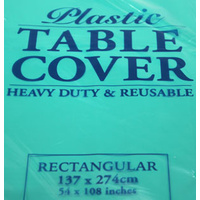 Teal Rectangle Plastic Tablecover (137x274cm)