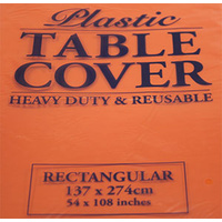 Orange Rectangle Plastic Tablecover (137x274cm)