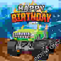 Monster Truck Happy Birthday Paper Napkins - Pk 16